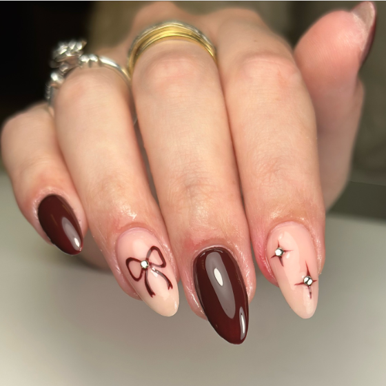 chocolate brown nails