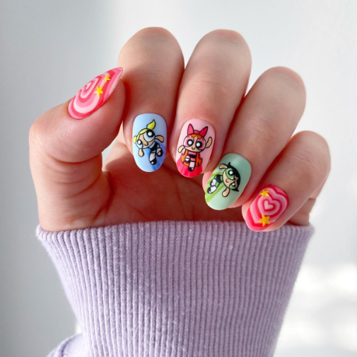 powerpuff girls nails